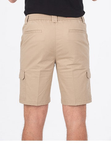 Bob Spears Cargo Short, 3/4 Elastic Waist. 23 cm in-leg. - Taupe