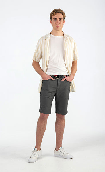 BOB SPEARS Five Pocket Short, Stretch Fabric, In leg 25 - Steel