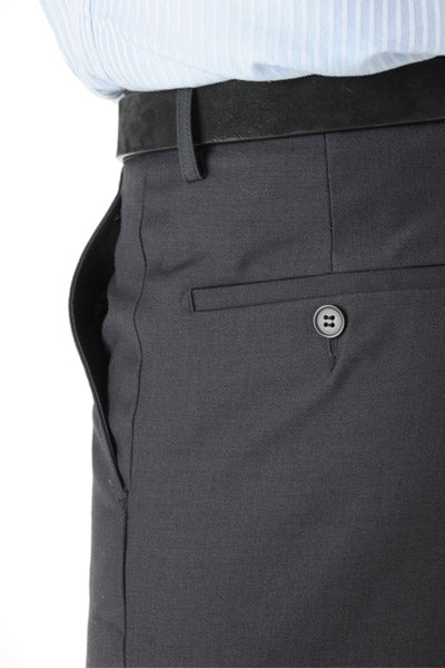 BOB SPEARS Flat Front Wool Blend BIG MAN Dress Pant. All Season - Jet Black