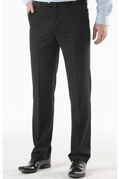 BOB SPEARS Flat Front Wool Blend BIG MAN Dress Pant. All Season - Jet Black