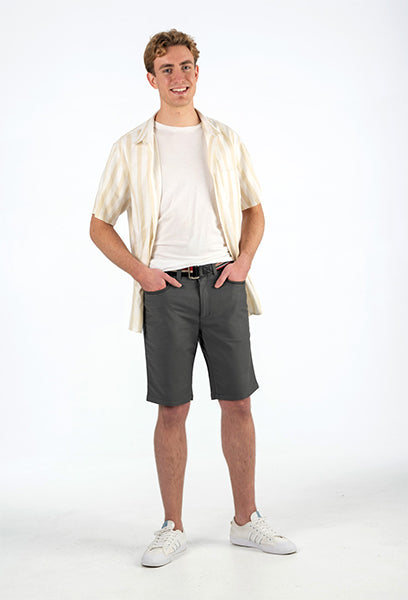 BOB SPEARS Five Pocket Short, Stretch Fabric, In leg 25 - Steel