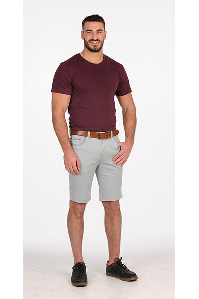 BOB SPEARS Five Pocket Short, Stretch Fabric, In leg 25 - Grey