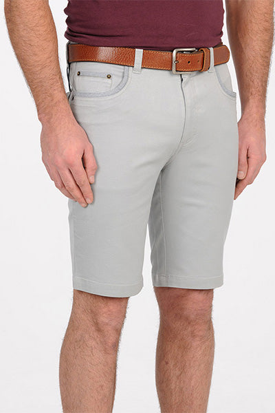BOB SPEARS Five Pocket Short, Stretch Fabric, In leg 25 - Grey