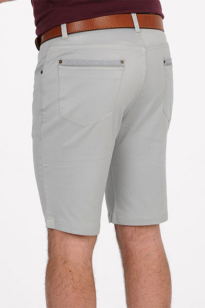 BOB SPEARS Five Pocket Short, Stretch Fabric, In leg 25 - Grey