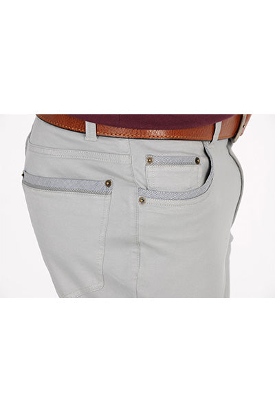 BOB SPEARS Five Pocket Short, Stretch Fabric, In leg 25 - Grey